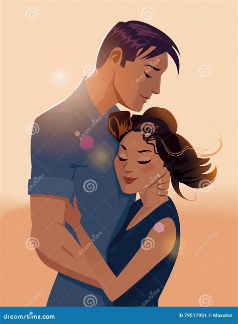 Embraces Of A Loving Couple Stock Vector Illustration Of Females