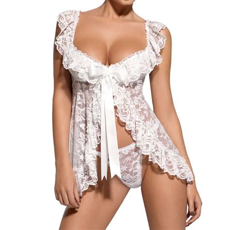 Women Sexy Lingerie Erotic Costumes Lace Sleepwear Nightgown G String