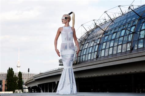 Art Deco Wedding Dress W Fishtail Futuristic Bridal Gown Geometric