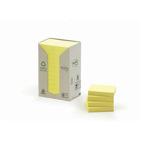 Post It Torre De Notas Aderentes Em Papel Reciclado 38 X 51 Mm