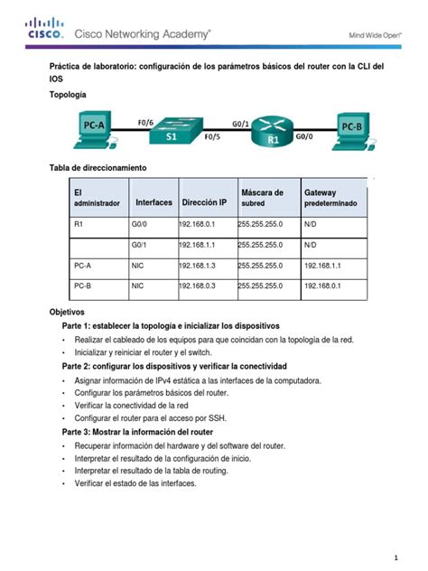 1 1 4 6 Lab Configuring Basic Router Settings With Ios Cli Pdf Enrutador Computación