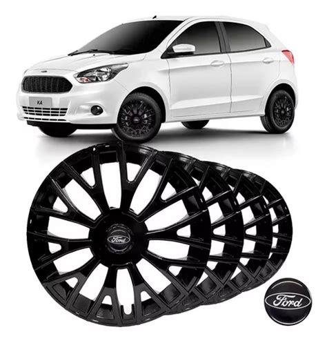 Jogo Calota Ford Ka Aro Esportiva Black Desconto No