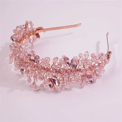 Tiaras Y Coronas De Diamantes De Imitaci N De Oro Rosa De Lujo Para