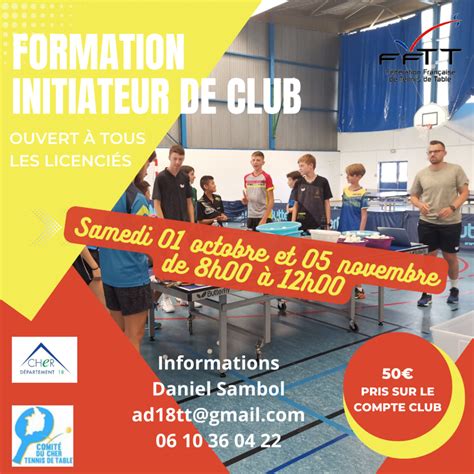 Formation Initiateur De Club Comit Du Cher De Tennis De Table