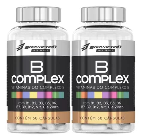 2x Vitaminas Complexo B B1 B2 B3 B5 B6 B7 B9 B12 C Zinco Sabor Sem