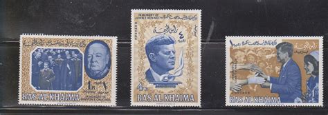 Ras Al Khaima Scott Mint Hinged Winston Churchill John F