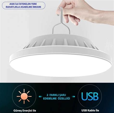 Solar Güneş Enerji Ve Usb Sarjlı Kumandalı 4 Modlu Bahçe Aydınlatma Led