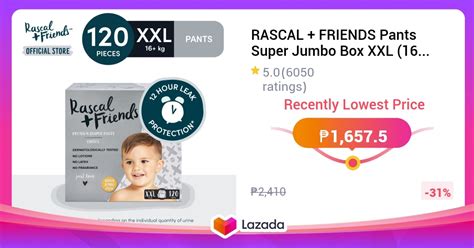 RASCAL FRIENDS Pants Super Jumbo Box XXL 16 Kgs 40 Pcs X 3 120