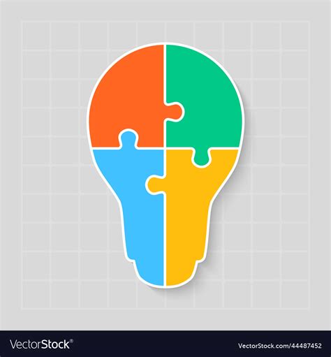 Diagram Infographic Timeline Lightbulb Puzzle Vector Image