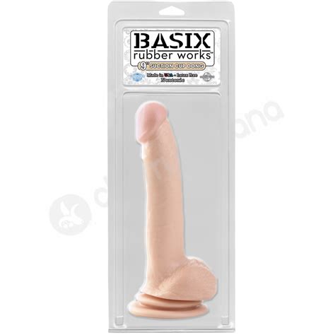 Basix Rubber Works Flesh 9 Suction Cup Dong By Pipedream Cherry Banana