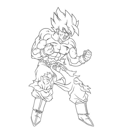 Goku Ssj Dios Para Colorear