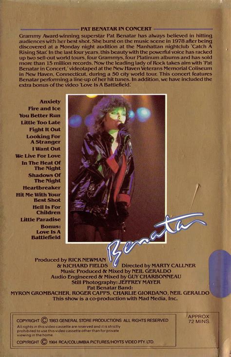 Pat Benatar Live In New Haven 1983