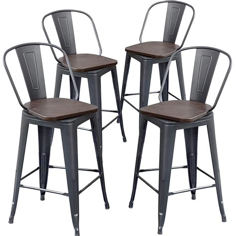 Amazon Aklaus Swivel Metal Bar Stools Set Of Counter Height