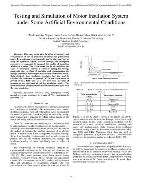 Pdf Testing And Simulation Of Motor Insulation System Under Some