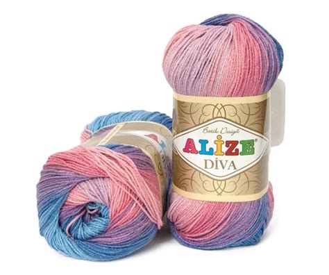 Diva Batik Alize Crochet Yarn Yarn For Knitting Hypoallergenic Etsy