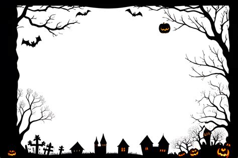 Halloween Border Frame PNG Transparent Background Ai Generative