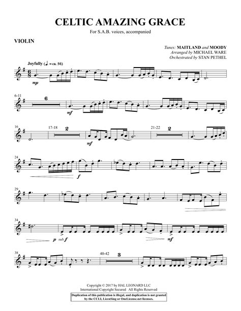 Amazing Grace Violin Sheet Music