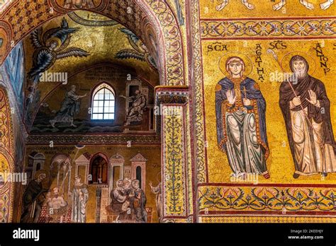 The Interior Of Monreale Cathedral Palermo Sicily Italy Stock Photo