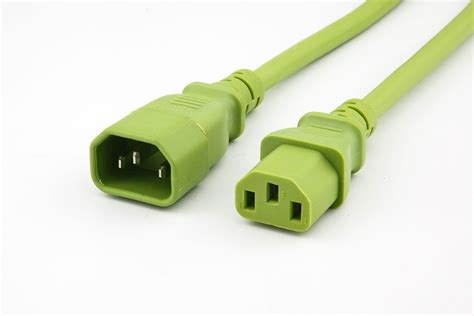 Data Center Power Cord IEC320 C14 C13 18AWG SJT 10A 250V Green