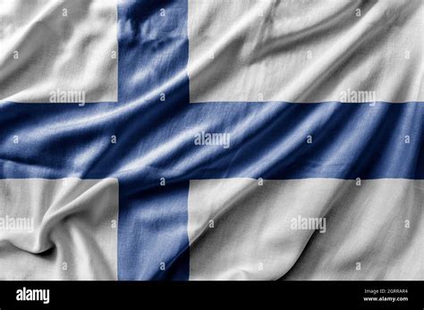 Waving Detailed National Country Flag Of Finland Stock Photo Alamy