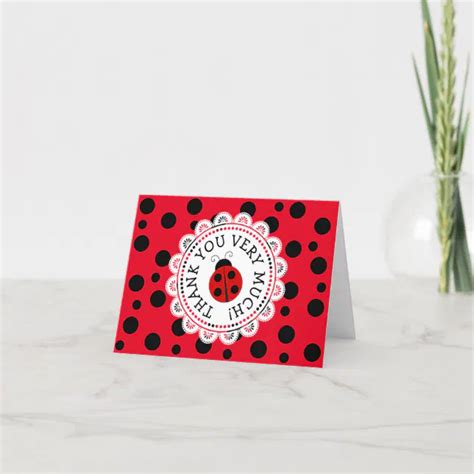 Red Ladybug Thank You Notes Zazzle