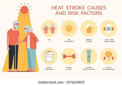 Infographic Heatstroke Causes Risk Factors Sign Stock Vector (Royalty ...