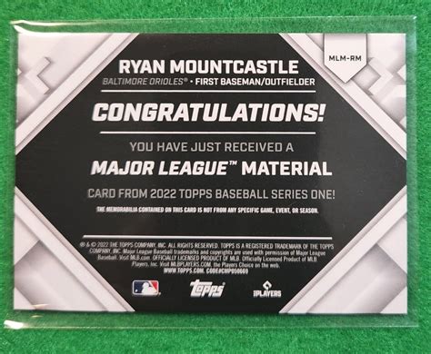 Ryan Mountcastle Baltimore Orioles Prospect Rookie Rc Pick