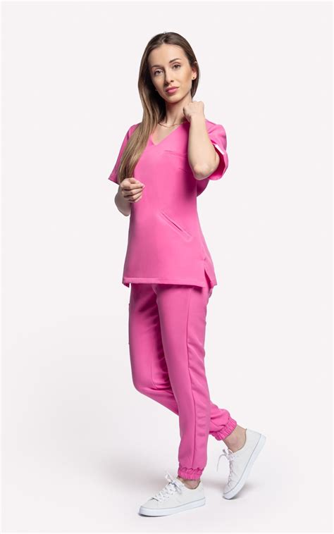 Komplet Medyczny Damski Scrubs Comfort Bluza Olivia I Spodnie Joggery