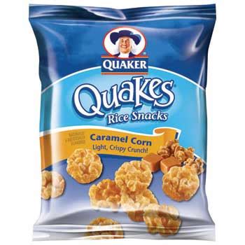 Quaker® Quakes® Rice Snacks, Caramel Corn, .91 oz., 60/CS - WB Mason