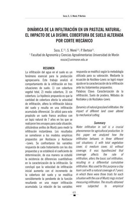 PDF DINÁMICA DE LA INFILTRACIÓN EN UN PASTIZAL NATURAL EL