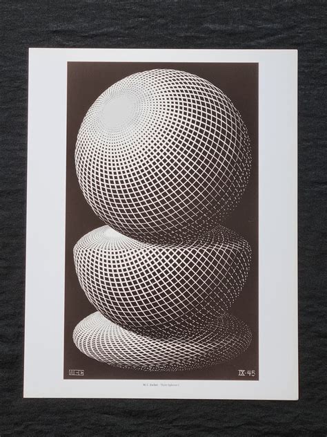 Mc Escher Three Spheres I 1945 Title And Description Of The Work On