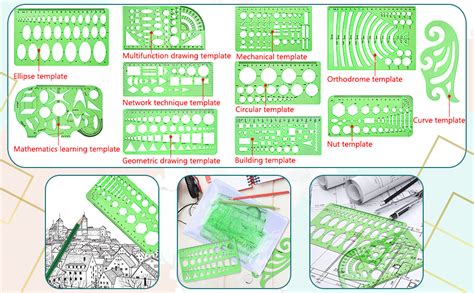 Siquk Plantillas De Dibujos Geom Tricos De Pl Stico Verde