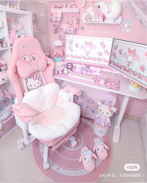 Cute kawaii pink room in 2024 | Pink room, Hello kitty rooms, Pink room ...