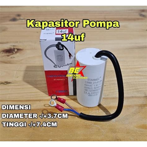 Jual Kapasitor POMPA Air 14Uf Capasitor Jet Pump 14 Uf Mikro BULAT