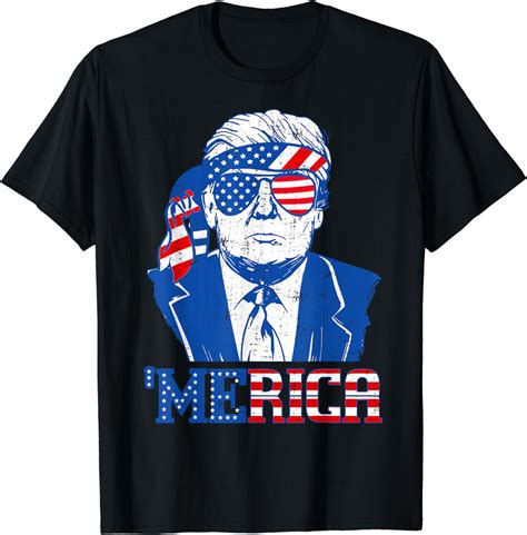 Donald Trump Shirt Merica Trump Sunglass Us Flag 4th Of July T Shirt