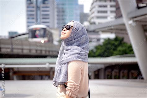 Muslim Woman Travel In City Muslim Women Portrait Stock Photo Adobe