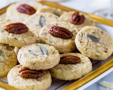 Sage Asiago And Pecan Savory Shortbread Coins Bake From Scratch