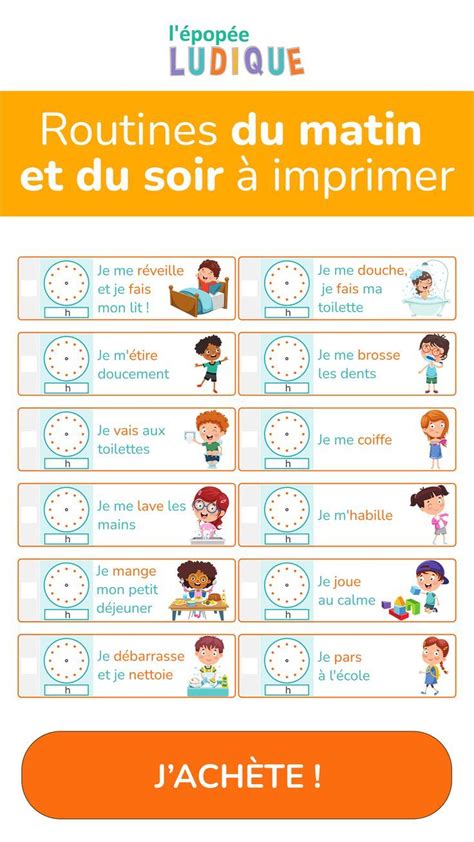 Routines du matin et du soir à imprimer Routine du matin Conseils