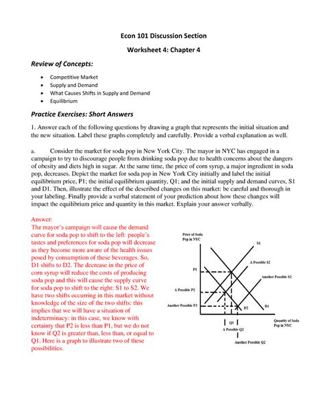 Econ 101 Discussion Worksheet Ch4 With Answers Econ 101 Discussion