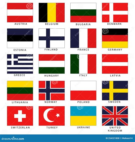 Vector Collection Of National Official Flags Stock Vector