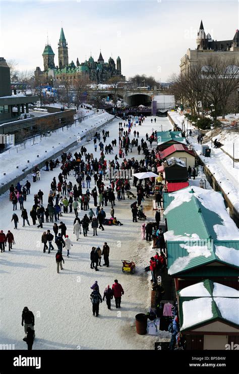 Ice Skating On The Rideau Canal Ottawa,Canada During Winterlude ...