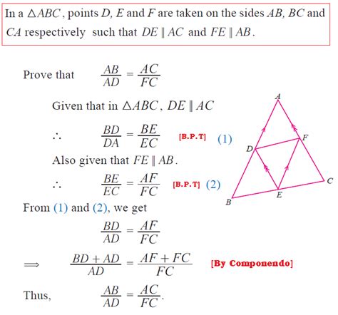 OMTEX CLASSES In Triangle ABC Points D E And F Are Taken On The