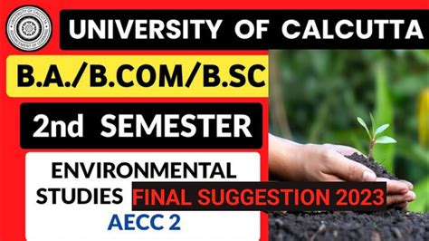 B A B B SC 2ND SEMESTER ENVS AECC 2 FINAL SUGGESTION YouTube