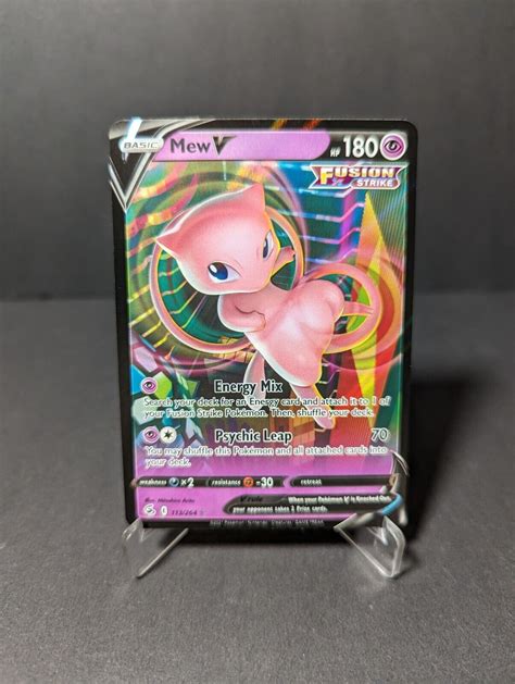 Mew V Ultra Rare Holo Fusion Strike Nm Pokemon Card Values Mavin