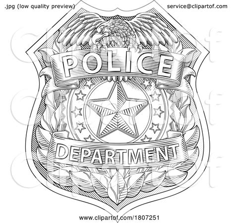 Police Badge Shield Star Sheriff Cop Crest Symbol By