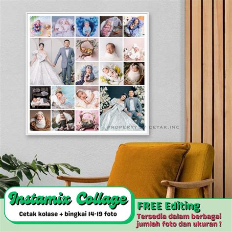 Promo Paket Cetak Foto Bingkai Kolase Walldecor Instamix Collage