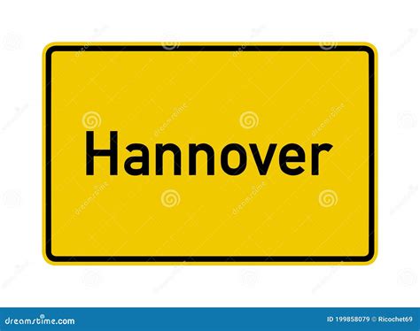 Hannover City Limits Road Sign In Germany Stock Illustration