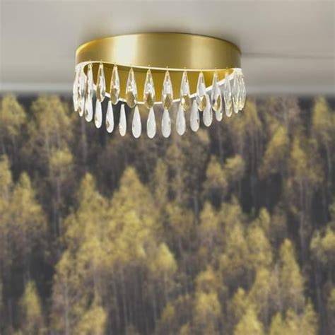 Jewel LED Crystal Flush Ceiling Light In Gold - Crystal-Lighting-Centre.com