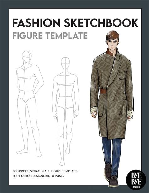 Fashion Sketchbook Male Figure Template Par Pare Pare Studio Couverture