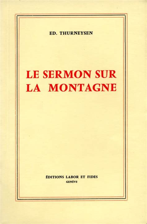 Le Sermon Sur La Montagne Les Ditions Labor Fides